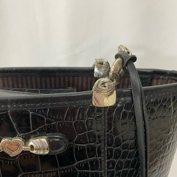 Authentic Brighton Leather Moc Croc Bucket Bag - Picture 10 of 15